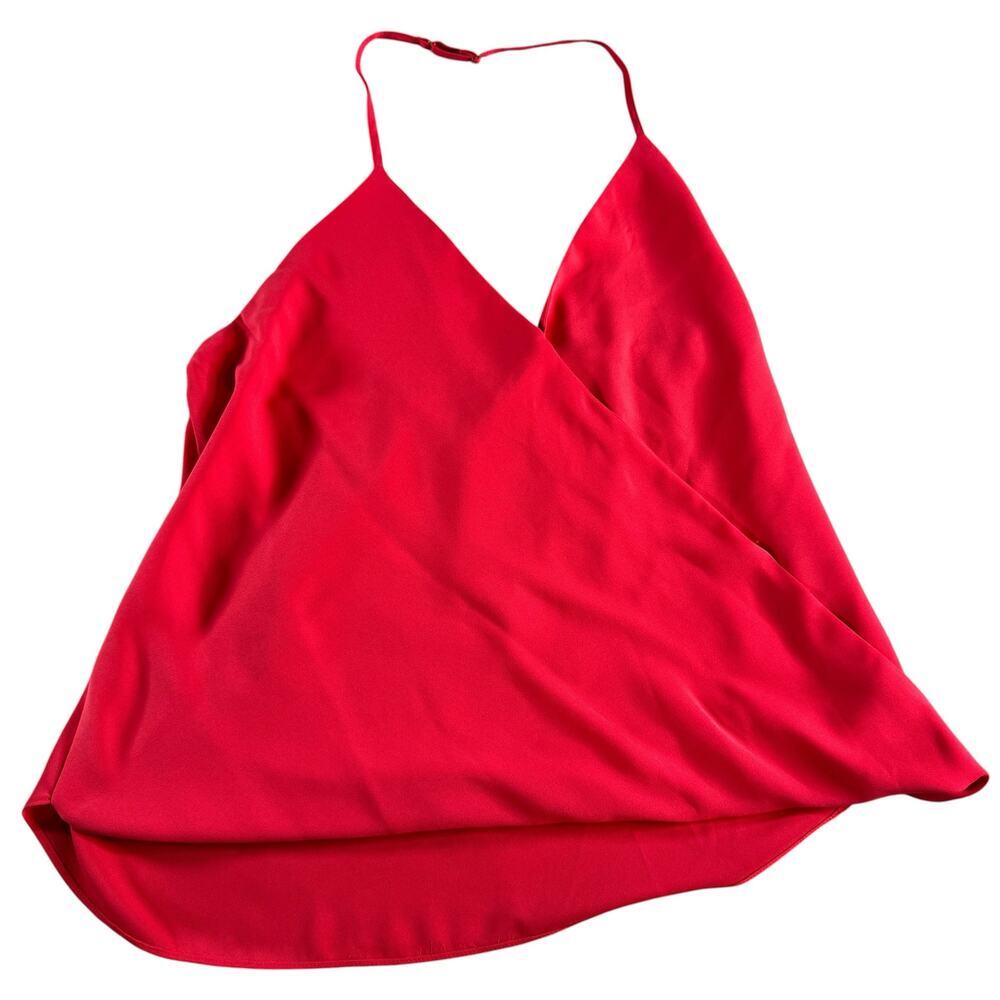 Tbags Los Angeles Halter Top Coral Pink Draped Cowl Back XS